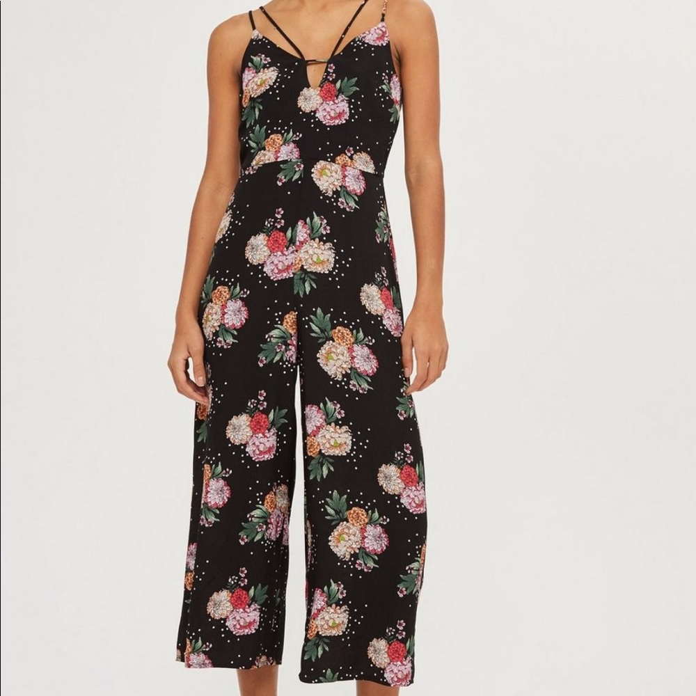 Topshop Floral and Star Print Jumpsuit